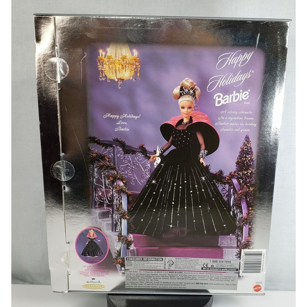1998 Happy Holidays Special Edition Barbie Doll Box Misprint On Back NRFB 20200 - Picture 13 of 16